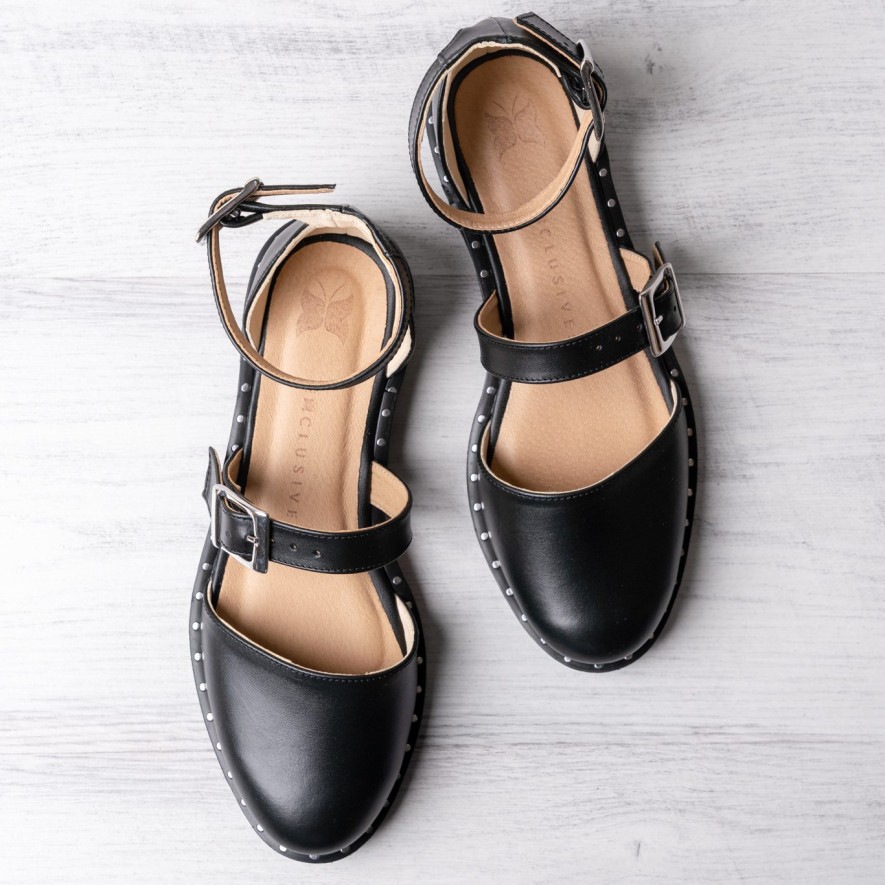 .Pantofi -  Double Belt -  Black 